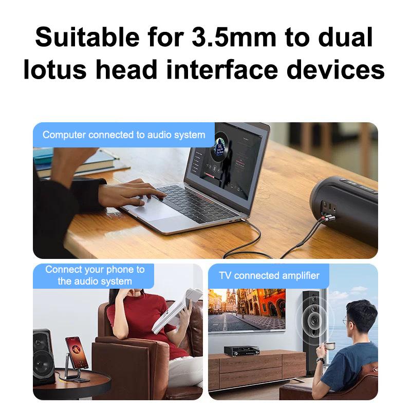 Rca Cable 3.5Mm To 2Rca Splitter Rca Jack 3.5 Cable Rca Audio Cables For Smartphone Amplifier Home Theater Tv Box Aux Cable Rca