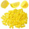 100 Pcs Yellow Lemon Nets for Squeezing, Disposable Lemon Covers for Squeezing Juice & Filtering Seeds, Elastic Mesh Wraps for Citrus Wedges