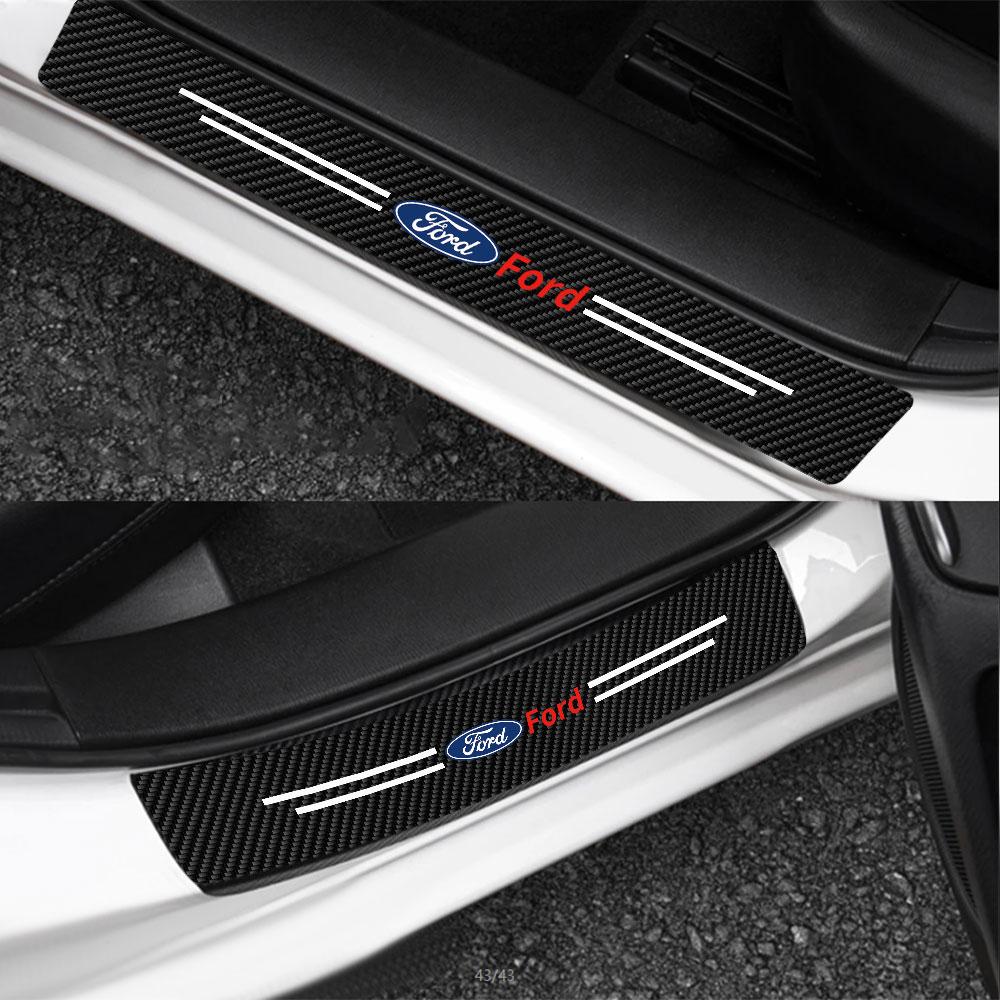 cvufy2 4PCS Leather Car Styling Door Sill Protector Sticker Accessories For Ford ST Fiesta Edition Mondeo Fusion Ecosport Focus Mk2 3 4