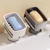 with Sponge Portable Soap Dish Self-Draining Laundry Soap Case Suction Cup Soap Holder  Kitchen