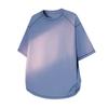 Fitness-T-Shirt mit kurzen Ärmeln, feuchtigkeitsableitend, schnelltrocknend, für Laufen, mit abgerundetem Saum