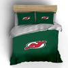 Red Devil Logo on Green Background Print Bedding Set Duvet Cover Pillowcases (1* Duvet Cover 2* Pillowcases Do Not Include Comforter)