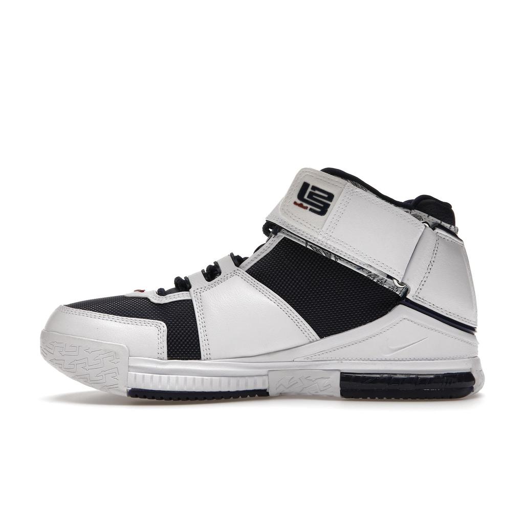 Nike Zoom LeBron 2 Retro USA 2022 Men Sneakers White Midnight-Navy Varsity-Crimson DR0826-100