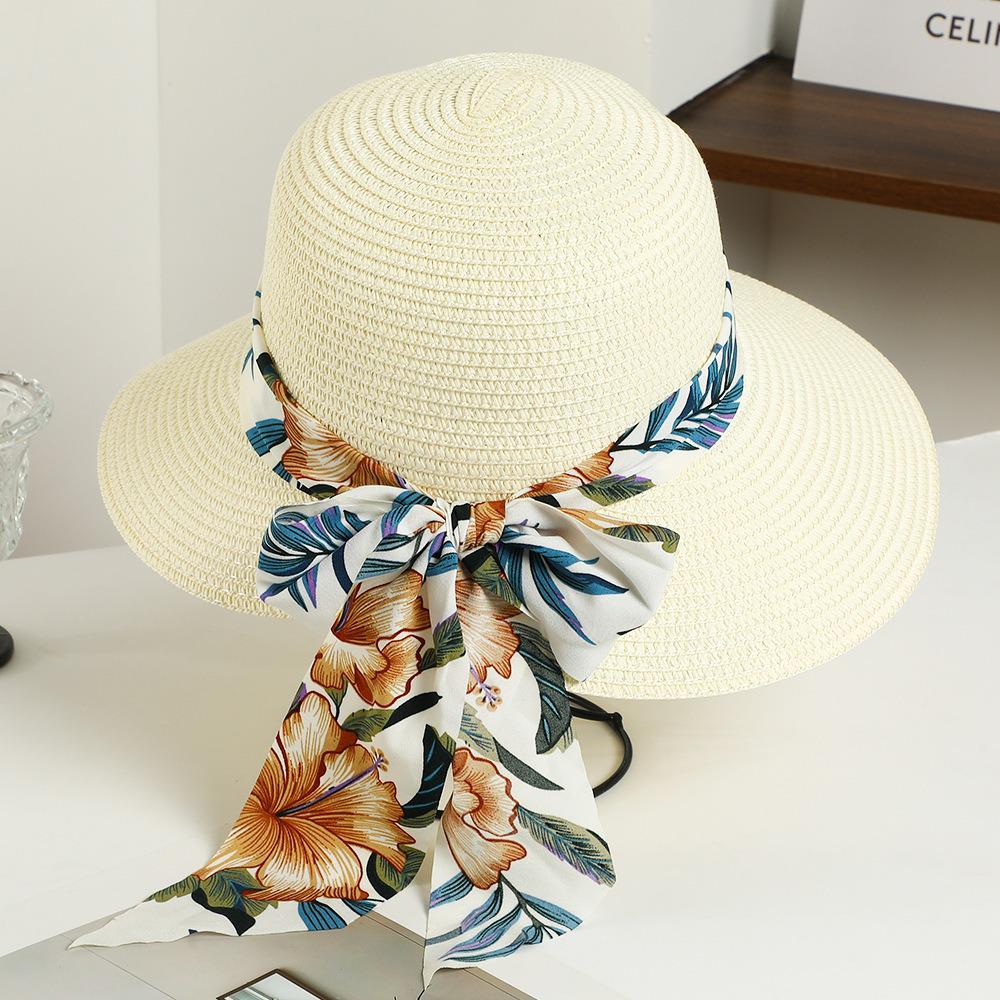 Dames Stro Zonnehoed met Brede Rand - Opvouwbare Strand- & Vakantiehoed