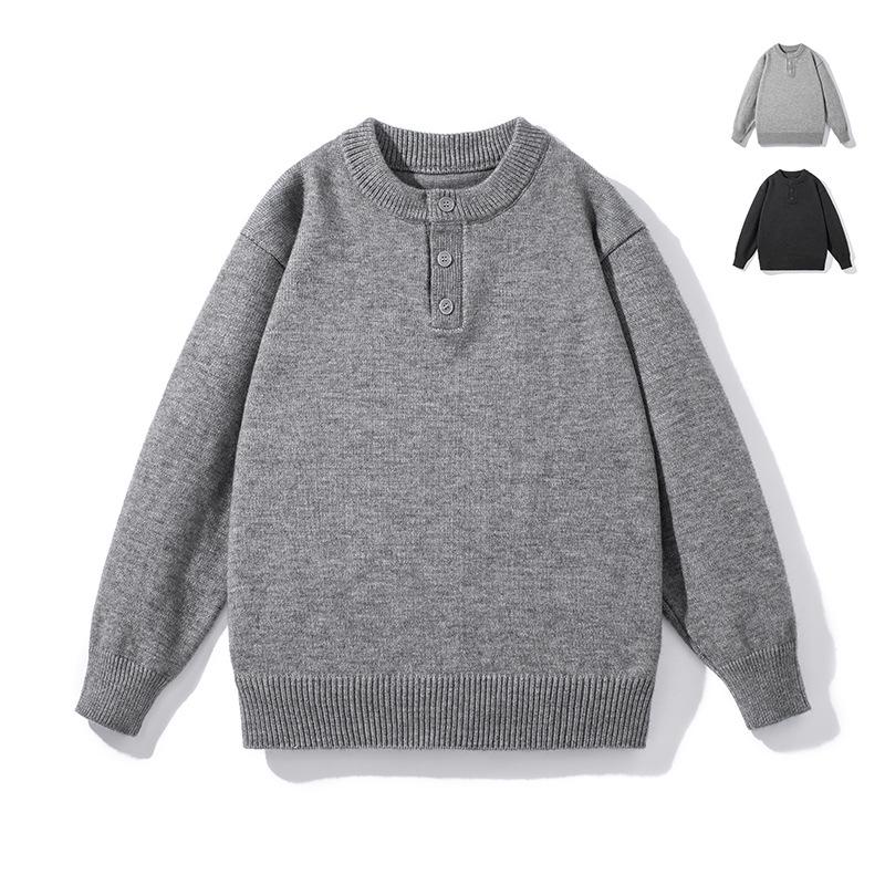 Men's High-Grade Henley Knitwear Hoodie Sweater - Autumn/Winter 2025 Collection