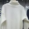 Suéter de Cachemira de Cuello Alto para Mujer Otoño Invierno Suéter de Lana Pura Tejido para Señoras Holgado Talla Grande Jersey Femenino