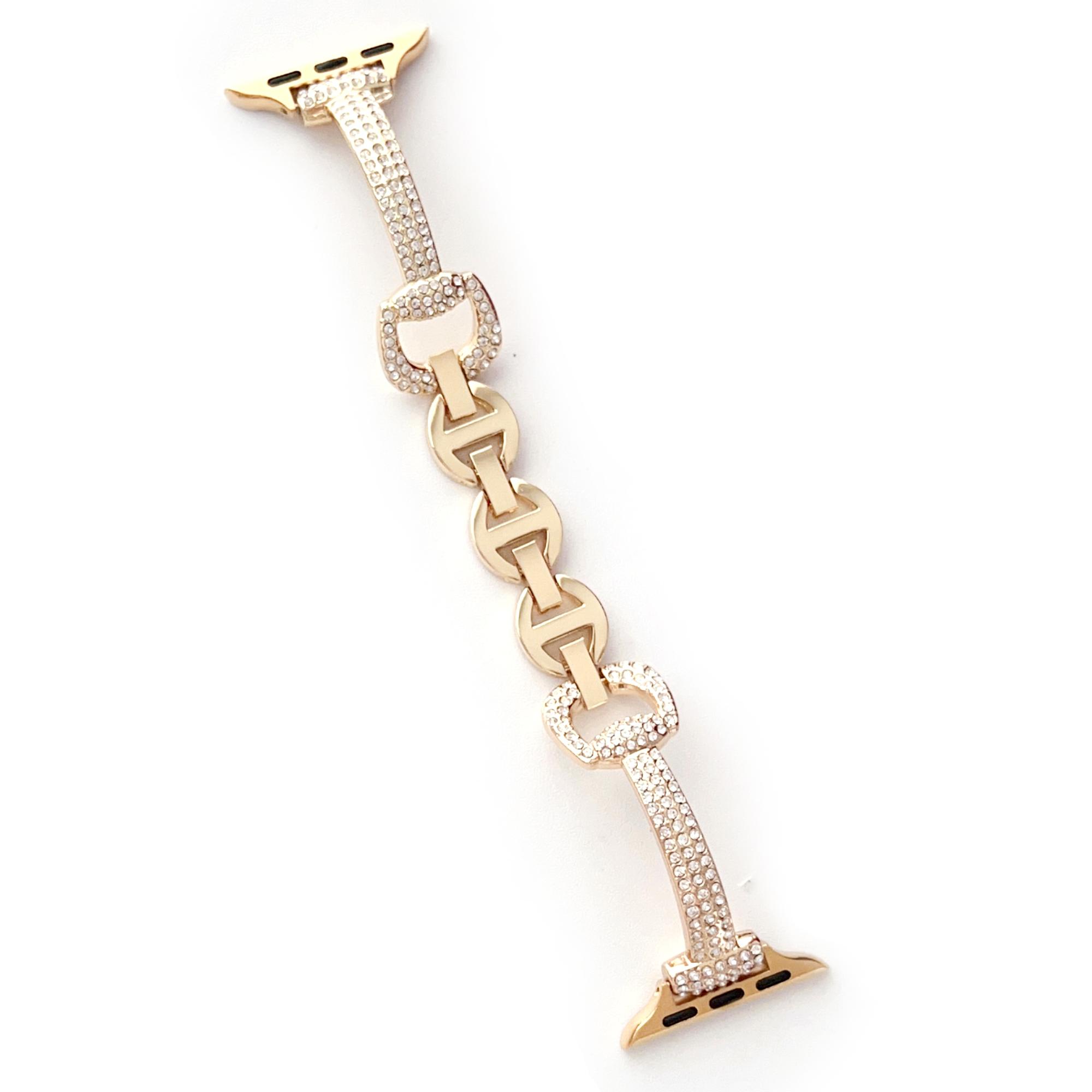 

Watch Strap for Apple Watch Series 10 42mm/9 8 7 41mm/SE (2023) SE (2022) SE 6 5 4 40mm/3 2 1 38mm Watch Band Rhinestone Decor Bracelet Gold