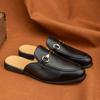 Fashion Leather Men Mules Shoes Men All-match Slippers Retro Soft Anti Slip Casual Shoes for Men 2025 New Original Designer Summer Flats