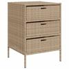 VidaXL Garden Storage Cabinet, Patio Organizer with Drawers, Outdoor Furniture Backyard, Beige 365554