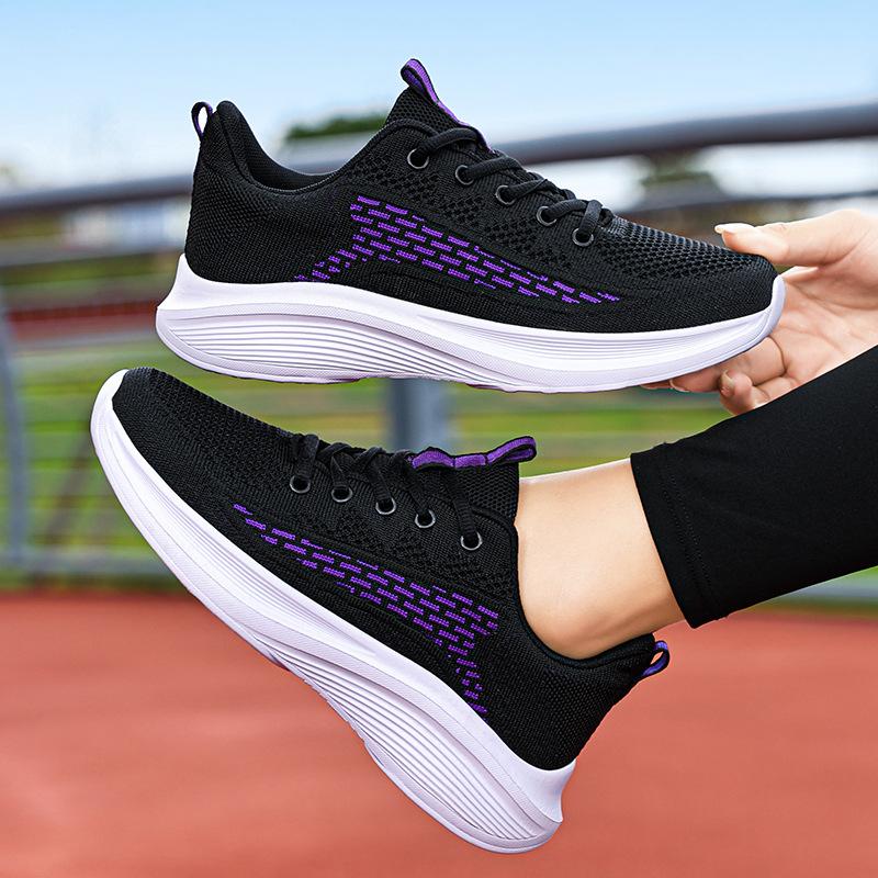 Sneakers men's 2025 new mesh breathable running shoes women's lightweight and comfortable shock absorption and non-slip casual white shoes