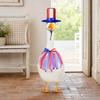 1 Set July 4th Goose Outfits, Patriotic Porch Goose Costume, Independence Day Apparel, Stars Stripes Hat Bow Tie for Lawn 23 Inch Goose Statue