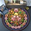 Forest Wildlife Glass Round Area Rug Under Office Chairs Bedroom Living Room Home Decor