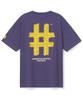 BEENTRILL Taping Hashtag Oversized Short Sleeve T-Shirt (Violet)