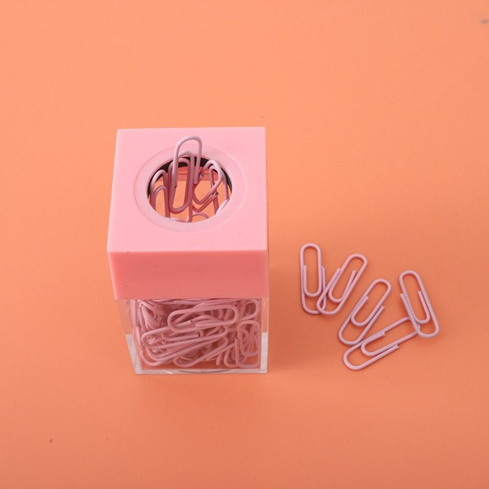 Office Supplies Transparent Magnetic Absorption Box Paperclip Holder Desk Storage Clips Dispenser
