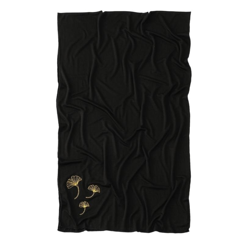 

Multipurpose Scarf With Plant Leaf Art Pattern Breathable Polyester Headscarf For Outdoor Adventures And Workplace чорний