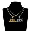 Men's Street Style Hip Hop Number & Letter Diamond Pendant Necklace