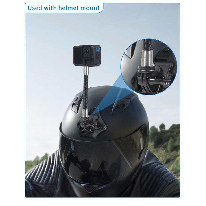 Carbon Fiber Monopod Selfie Stick Arm Extension Pole Rod 1/4 Screw Hole for GoPro 13 Insta360 X5 X4 DJI Osmo Action 5Pro Camera 7