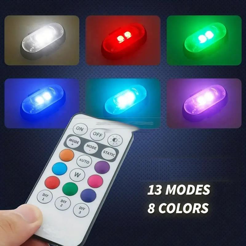 Light Up the Night RGB LED Aircraft Strobe Lights for Motorcycles,Airplanes & Helicopters,Car. Control Color Easy, Recharg