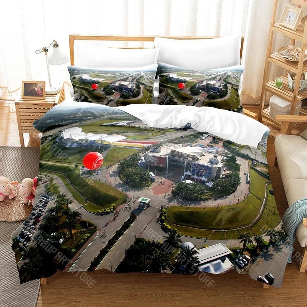 

3D Print F1 Race Track Bedding Set Single Twin Full Queen King Size Bed Set Aldult Kid Bedroom Duvetcover Sets 3D Bed Sheet EU Single 90x200cm