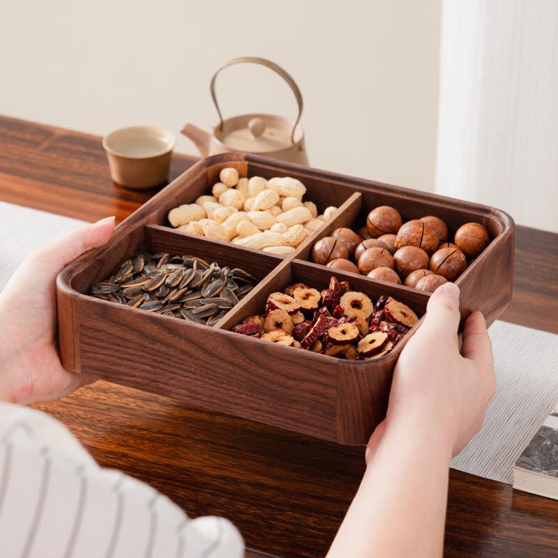Black Walnut Wood Snack & Nut Storage Box