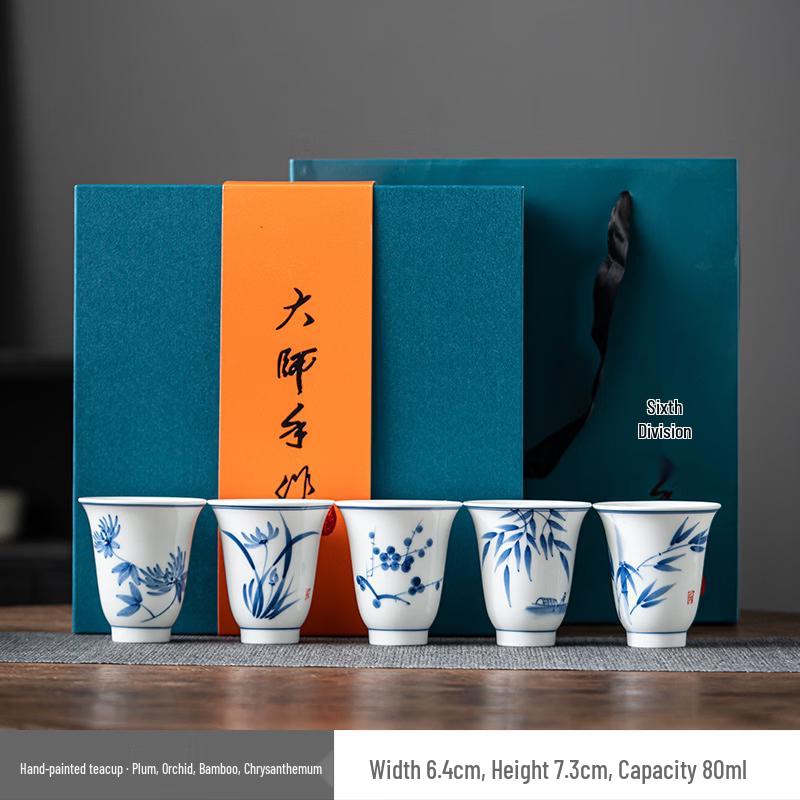 Chaxun Hand-Painted Ceramic Teacup Set