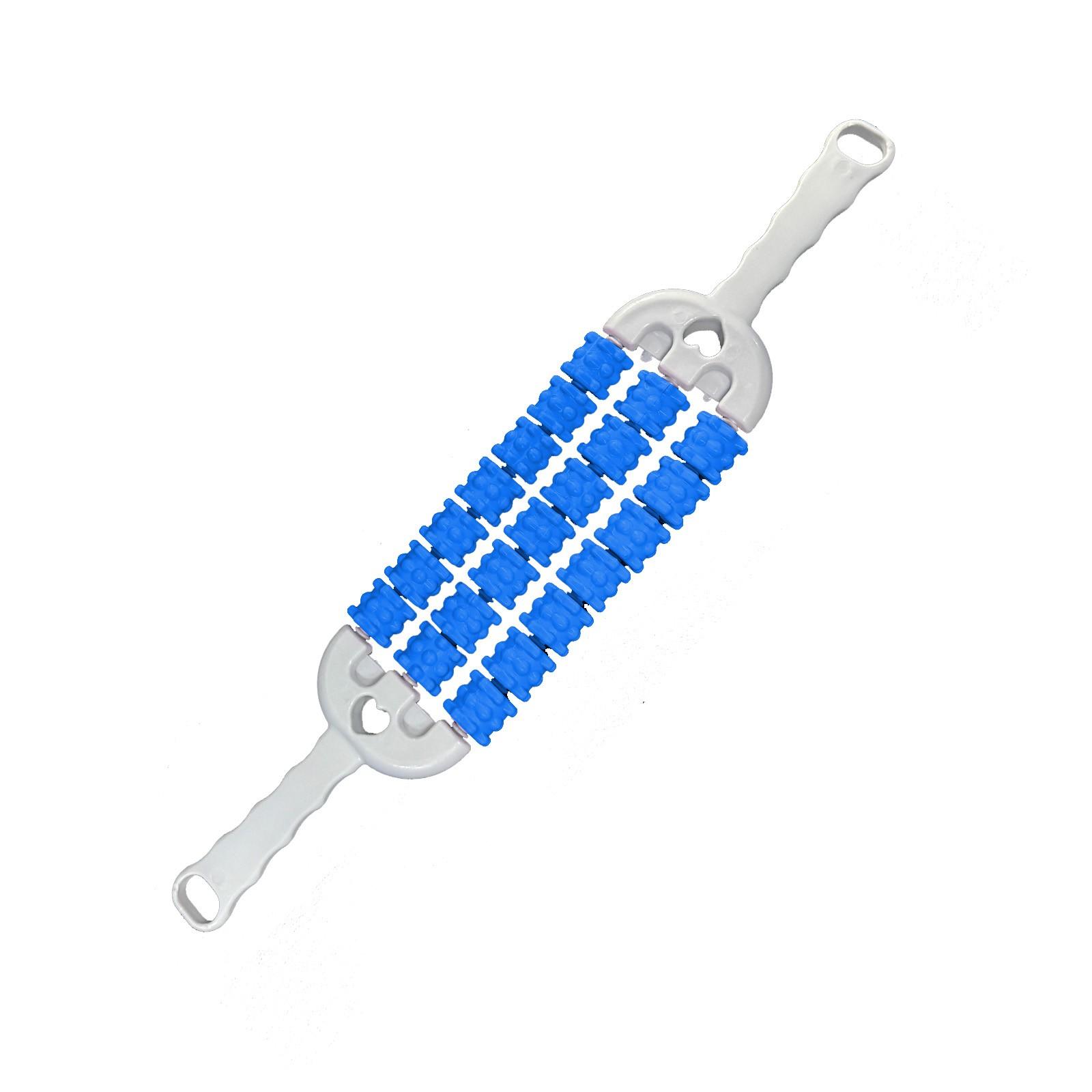 

Массажная палка Три ряда Йога Булава Детский расслабитель мышц спины и ног One Size синий