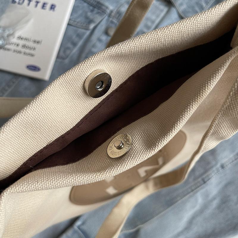 Color Block Shoulder Bag Large Capacity Women's Letter Tote Bag Student Class Underarm Bag