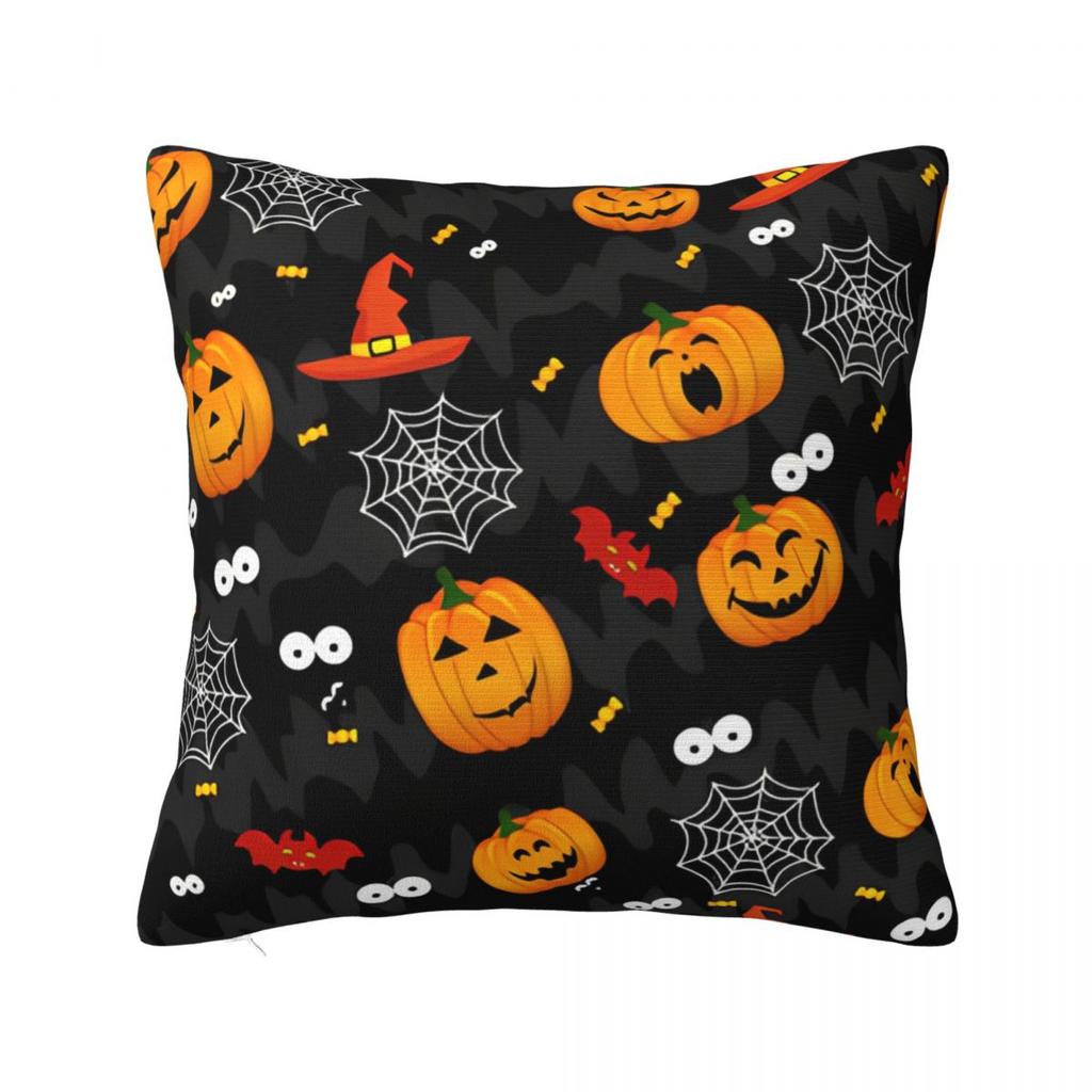 Halloween Kids Orange Cute Ghost Pillow Case Vintage Pillow Cover Soft Printed Cushion Cover Pillowcases For Living Room Chair
