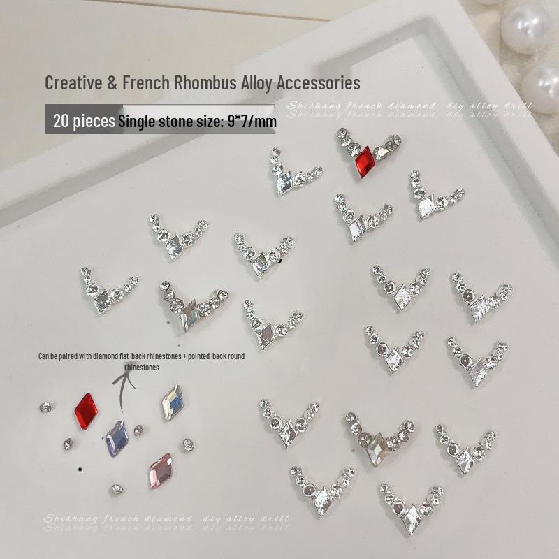 

Colorful Diamond French DIY Nail Art Alloy Jewelry Set