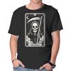 Unisex Crew Neck T-Shirt The Death Tarot Skull Graphic Short Sleeve Casual Tee