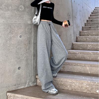 Baggy Casual Women Pants Cozy Simple Joggers Sporty Wide Leg Trousers All-match High Waist Fashion Female Basic Pants