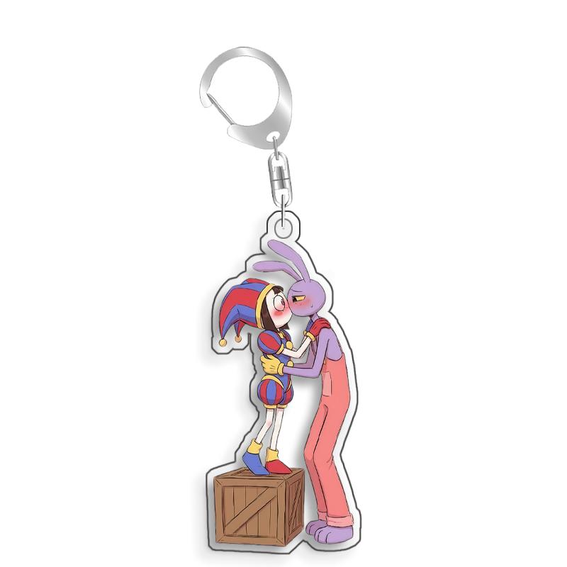 For The Amazing Digital Circus Pomni Jax Ragatha Kinger Caine Acrylic selfmade cute Cartoon Anime Keychain Pendant Toy gift 5cm