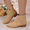 New Boots  Short Boots Coarse Heel Frosted Martin Boots Skinny Boots Comfortable Fashion Suede