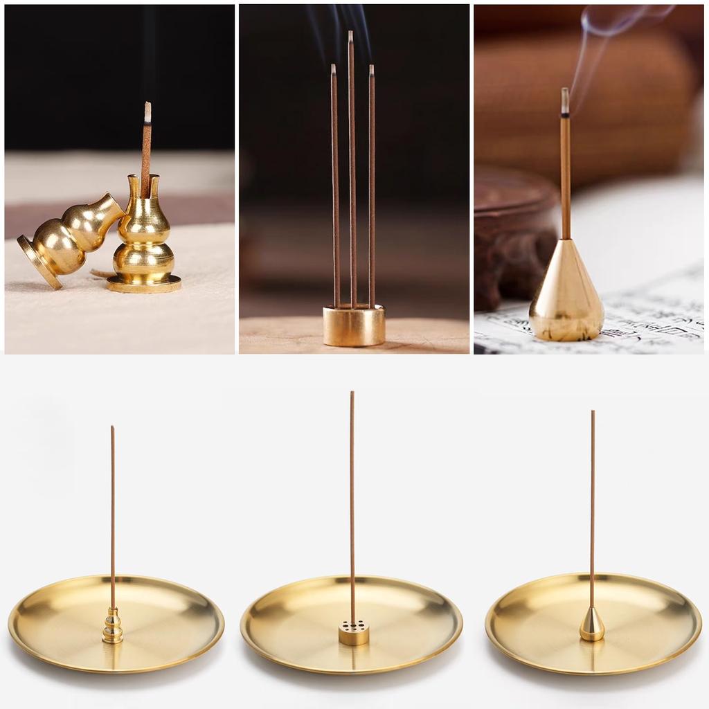 ZiSyouMa Incense BurnerIncense Stick Holder [Incense Plate + Gourd-Shaped Incense Holder + Teardrop-Shaped Incense Holder + 9-Hole Incense Holder]