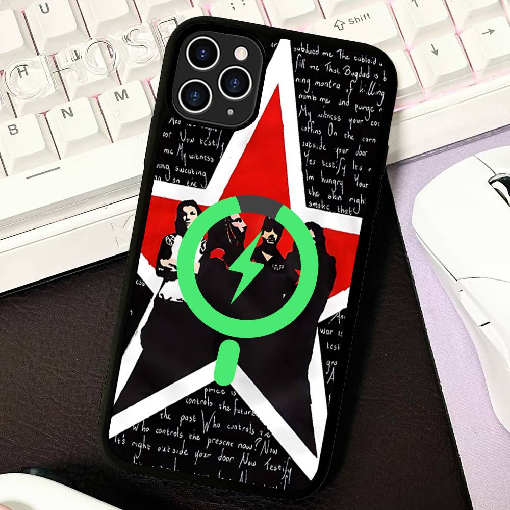 R-Rage A-Against T-The M-Machine Band Magnetic Phone Case For IPhone 16 15 14 13 12 11 17 Pro Max Plus Wireless Charge Cover