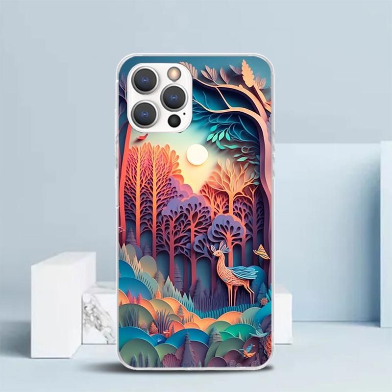 Natural Trees In Mountain Ranges Phone Case For IPhone 16 17 Air 16E 15 14 Plus 13 Mini 12 11 Pro Max 7 8 + SE 2020 Soft TPU Bac