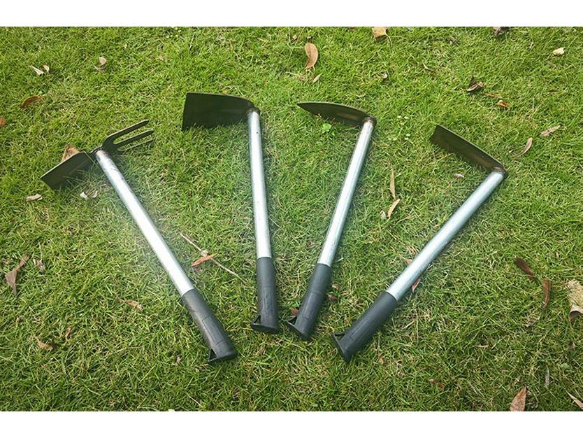 Manganese Steel Multifunctional Gardening Hoe for Weeding, Planting Vegetables & Flowers - Ideal for Outdoor, Dual-Use, Short Handle Farming Tool
