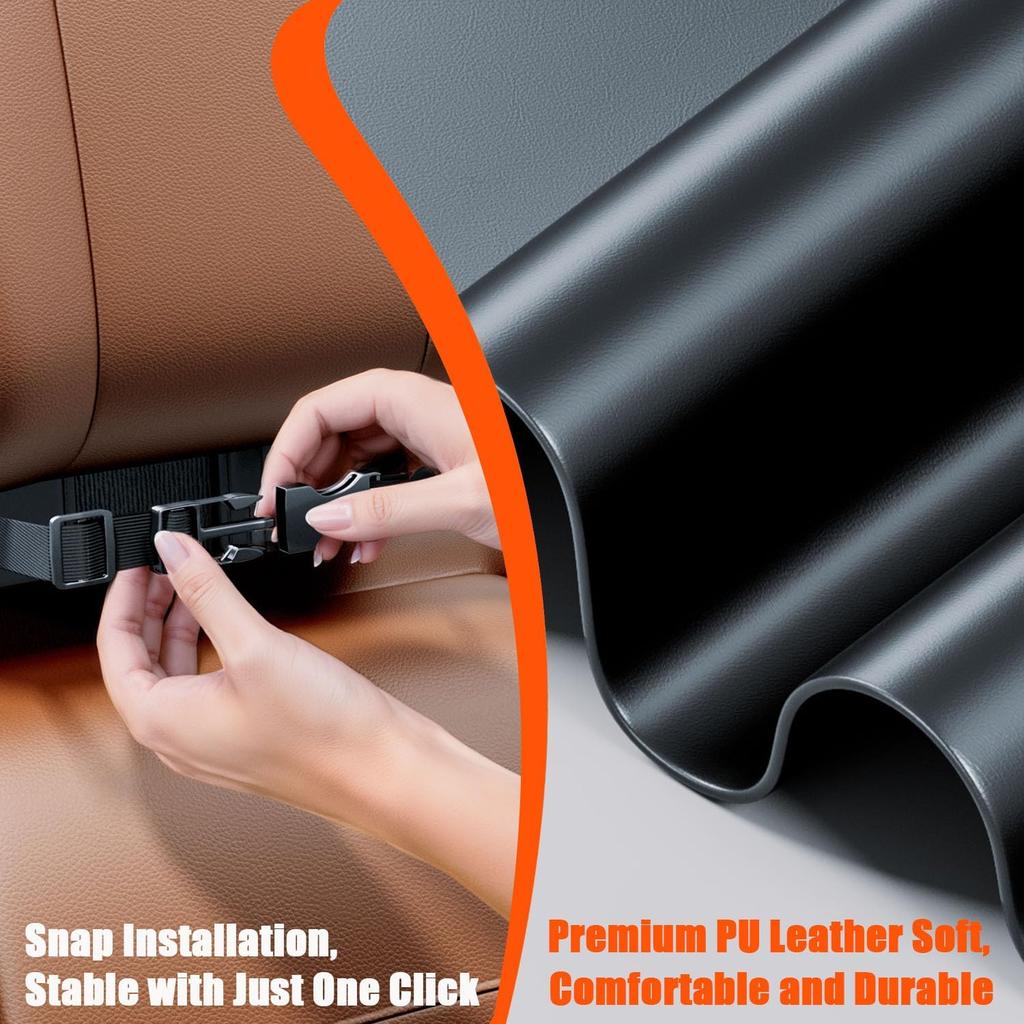 MTGOCHA Car Tissue Holder, Large Tissue Box Cover Keep Car Tidy, Premium PU Leather Backseat Napkin Holder Tissues Dispenser for Car Fits Standard