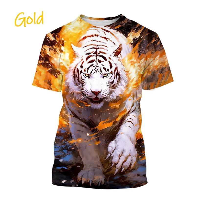 Animal White Tiger 3d Print Summer Men/Women O-Neck T-shirt Casual Short Sleeve Oversized T Shirt Fashion Tops Unisex Clothing