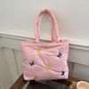 Large Capacity Embroidered Butterfly Casual Commuter Tote Bag In Fashionable Colors