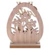 92MF Easter Wooden Ornament 2025 Painted Flower Rabbit Happy Easter Party Decoration