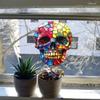 Creative Colored Skull Glass Window Home Beautification and Decoration Static Window Stickers