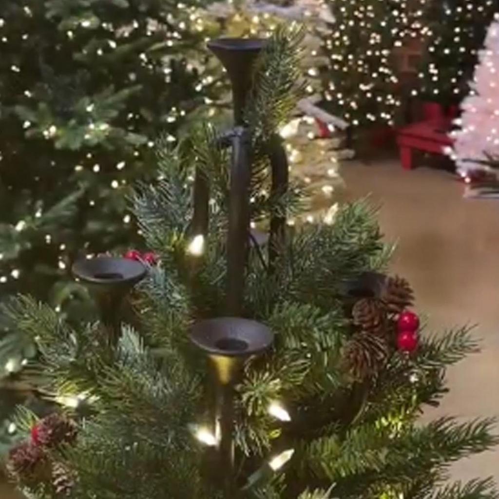 Tree Toppers Candlestick Festive Stand Topper Candle Holder For Holiday Celebration Party Displa Living Room Desk Shelf Mantel