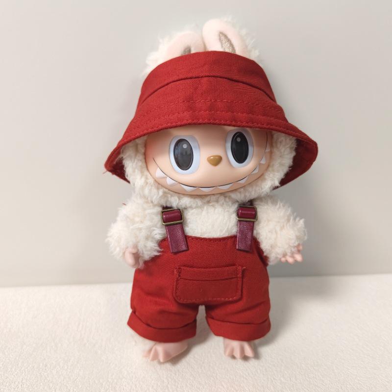 Labubu Doll Outfit: Fisherman Hat & Overalls Set for First & Second Gen Dolls