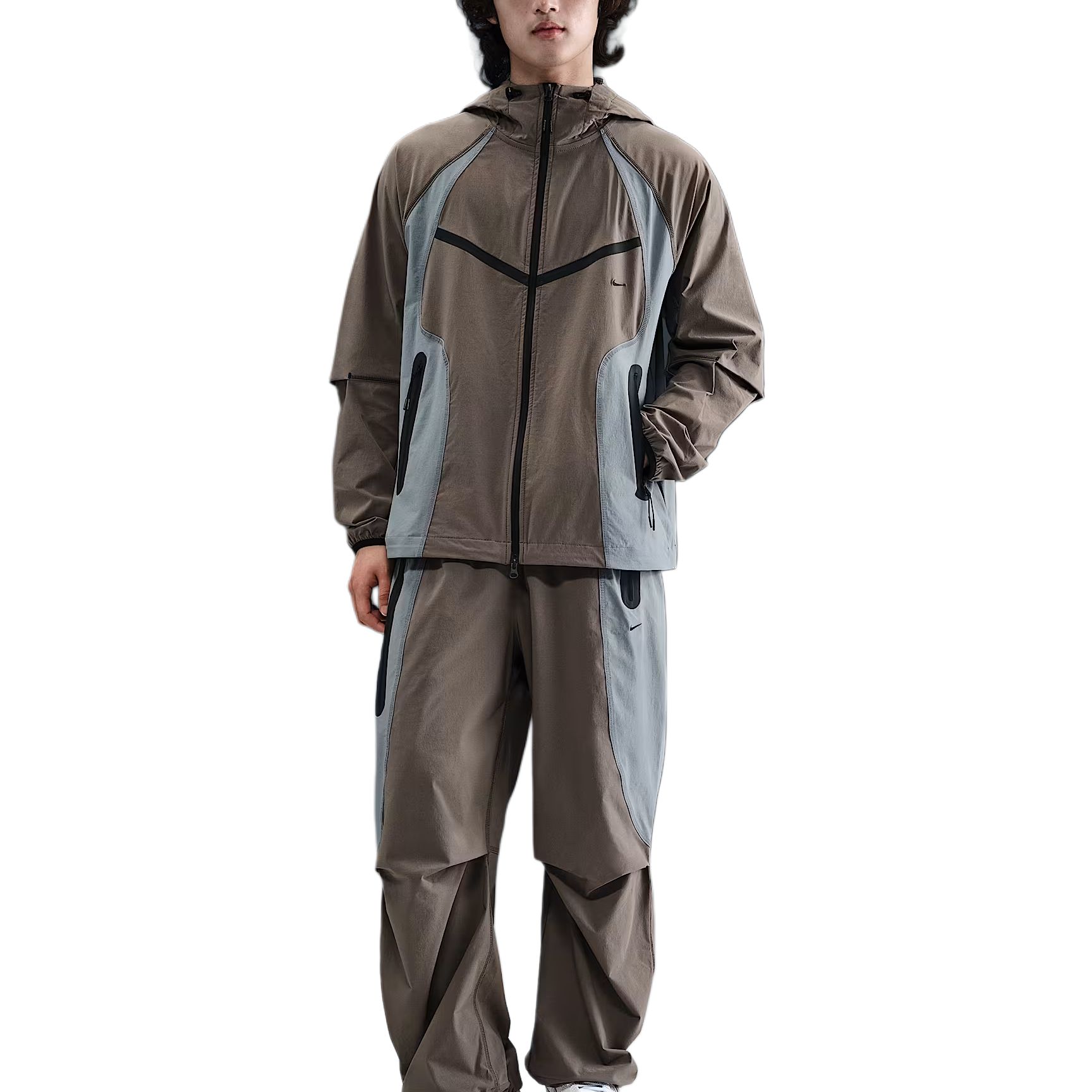 

New Nike Tech Men s Dri FIT Woven Color Block Windrunner Loose Jacket IH8462-289 M