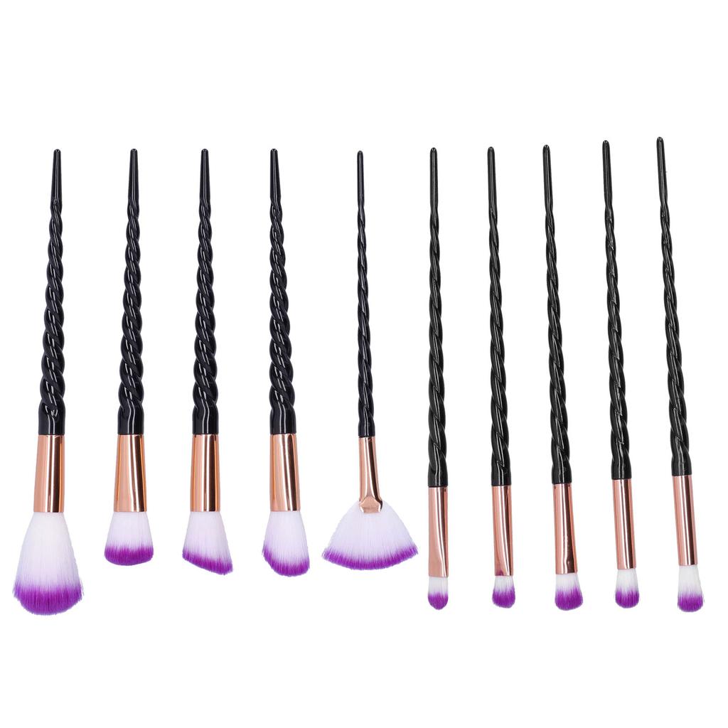 10pcs Soft Hair Makeup Brush Eyeshadow Cosmetic Brush with Spiral Handle Makeup Tool