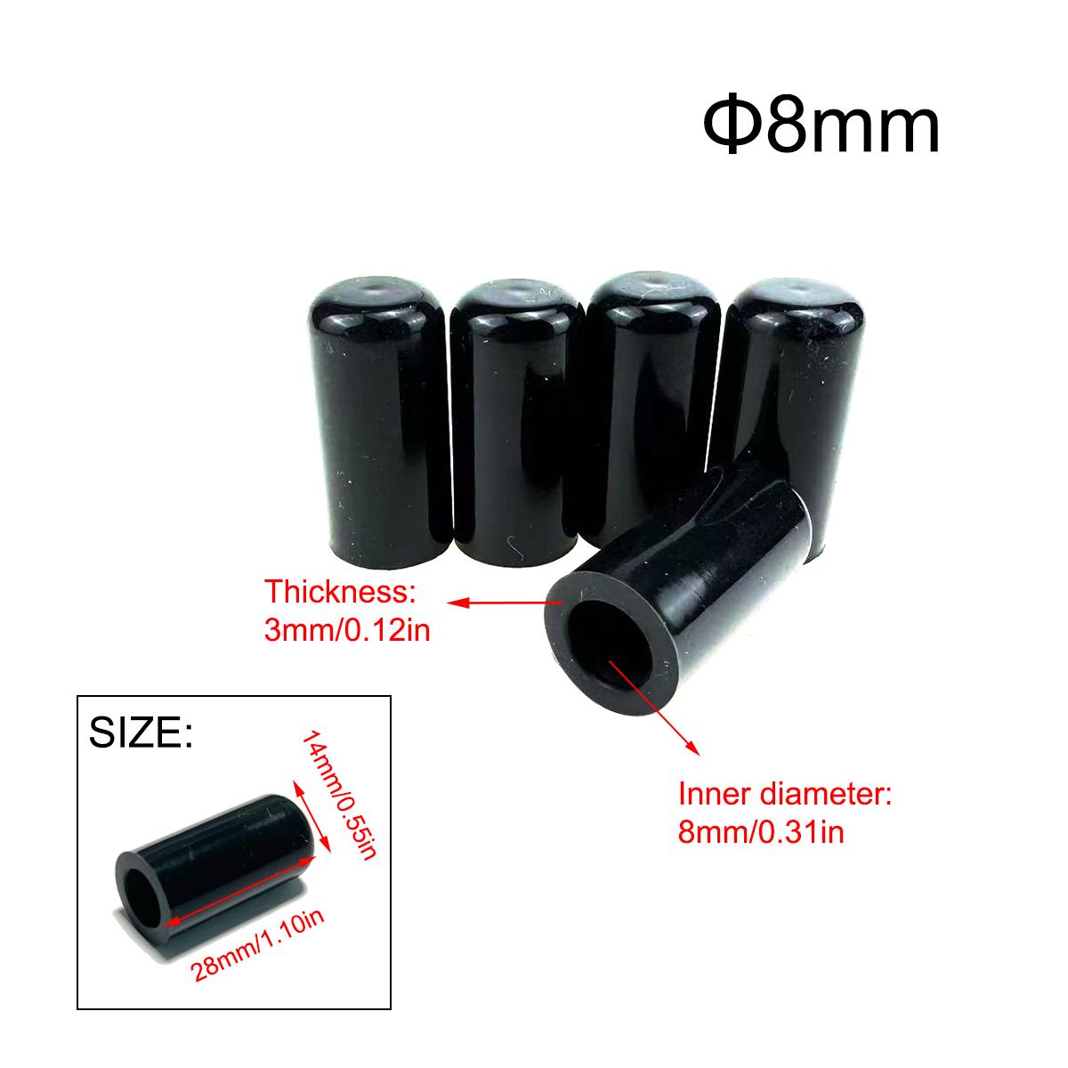

5pcs Black Silicone Blanking Cap Intake Vacuum Hose End Bung Sealing Plugs Auto Car Accessories Parts Waterproof and dustproof 5Pcs Black-8MM