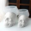 3D Skull Head Candle Silicone Mold DIY Horror Theme Epoxy Resin Craft Skeleton Shape Festive Halloween Decorations Creative Gift