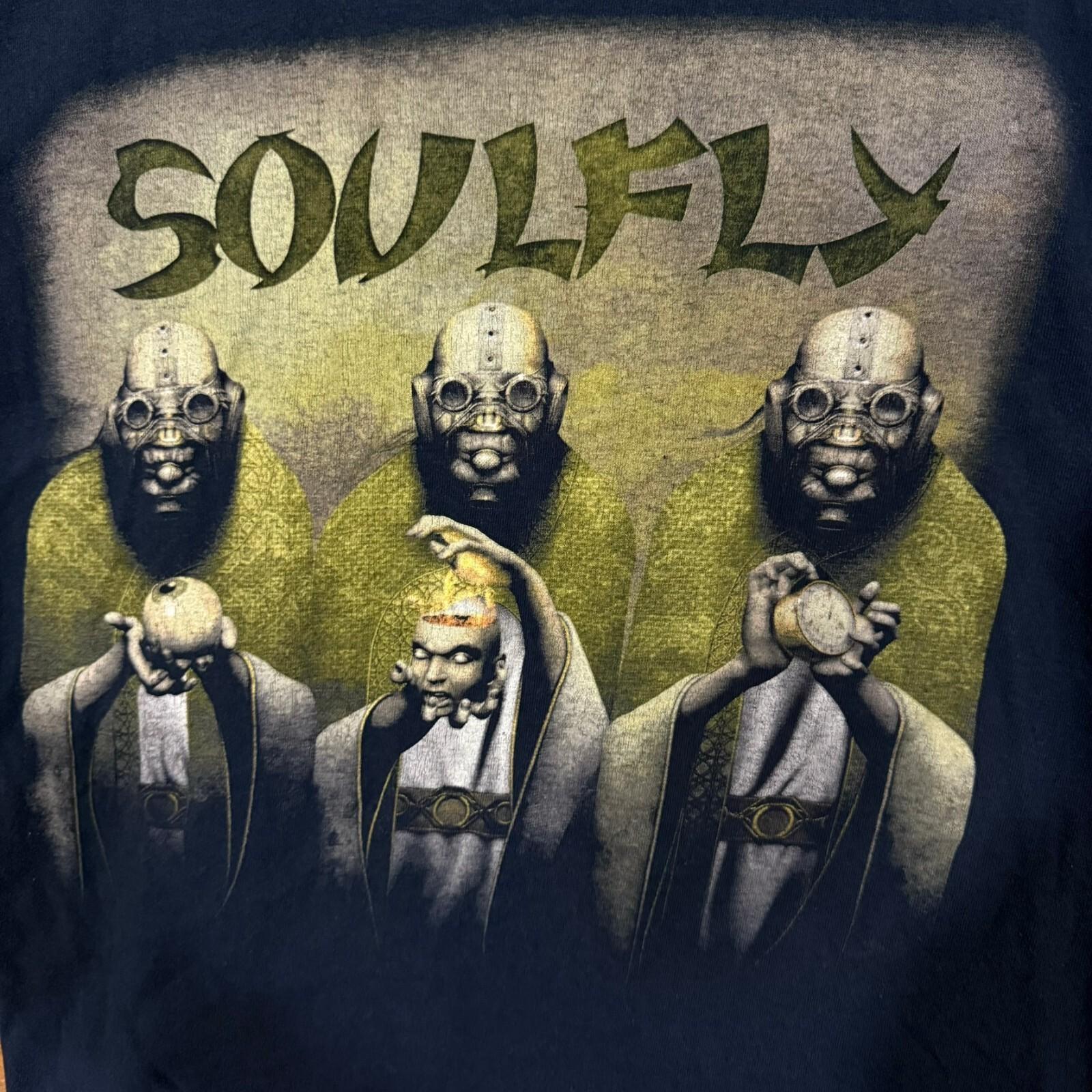 Vintage Soulfly OMEN Europe Tour 2010 Vintage T-shirt UR045 FREE SHIPPING XXXL