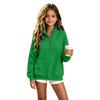 Pull à col montant et demi-zip pour garçons et filles Coupe ample Haut athlétique de couleur